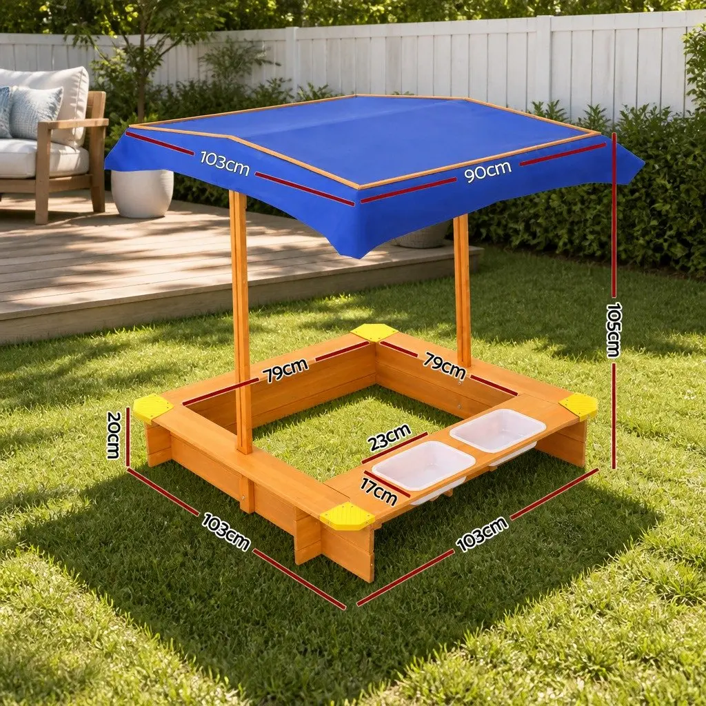 Kids Sandbox with Canopy Adjustable 103cm