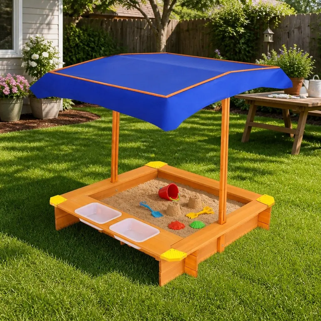 Kids Sandbox with Canopy Adjustable 103cm