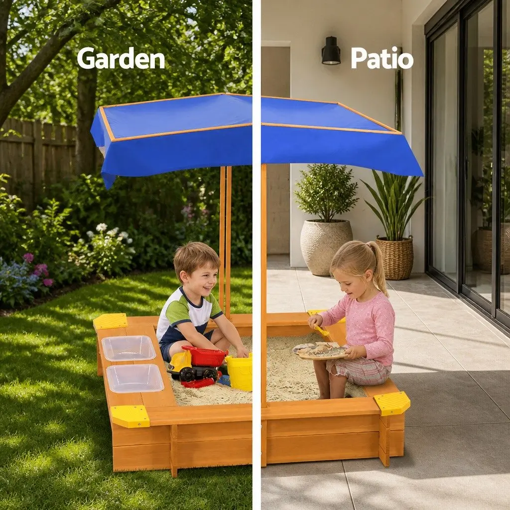 Kids Sandbox with Canopy Adjustable 103cm