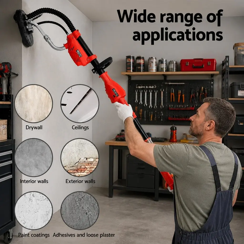 800W Drywall Sander Extendable Arm 6 Speed Control