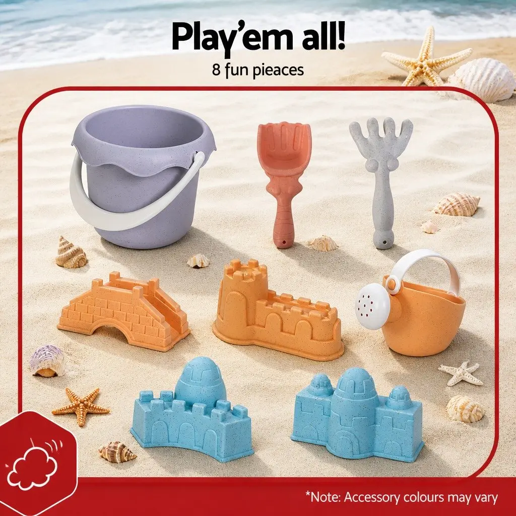 Kids Sandbox Sandpit Set 9 Piece Beach Toys Sand Box Outdoor Play Area Backyard
