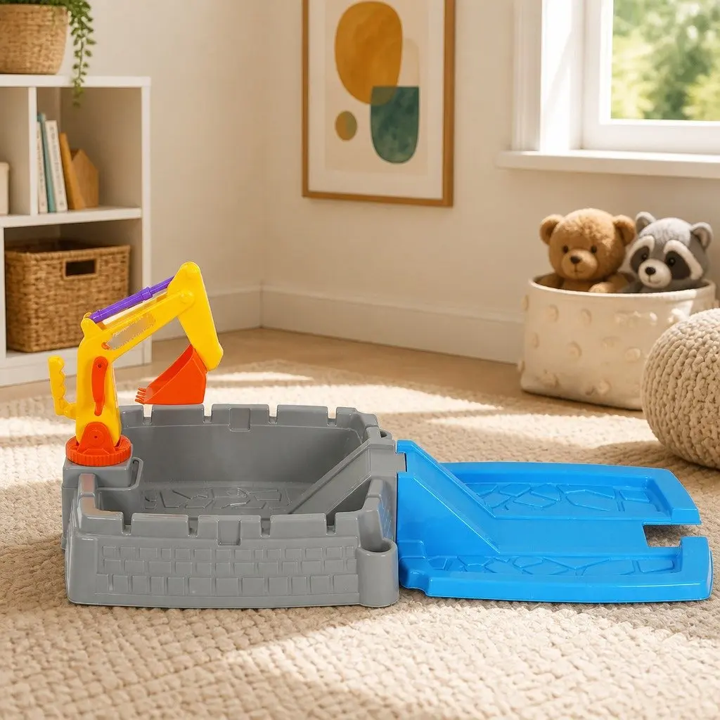Kids 2-in-1 Sandpit Water Table Excavator Digger Extendable Play Toy Set