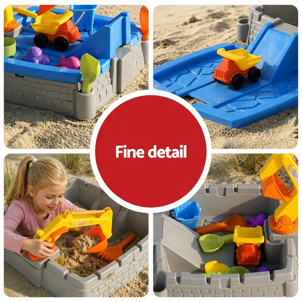 Kids 2-in-1 Sandpit Water Table Excavator Digger Extendable Play Toy Set