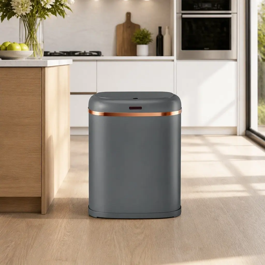 Automatic Motion Sensor Bin Hands-Free 38L Grey Kitchen Trash Can