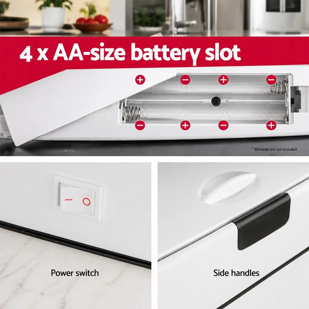 Automatic Trash Bin 45L Motion Sensor Hands-Free Soft Close White Steel