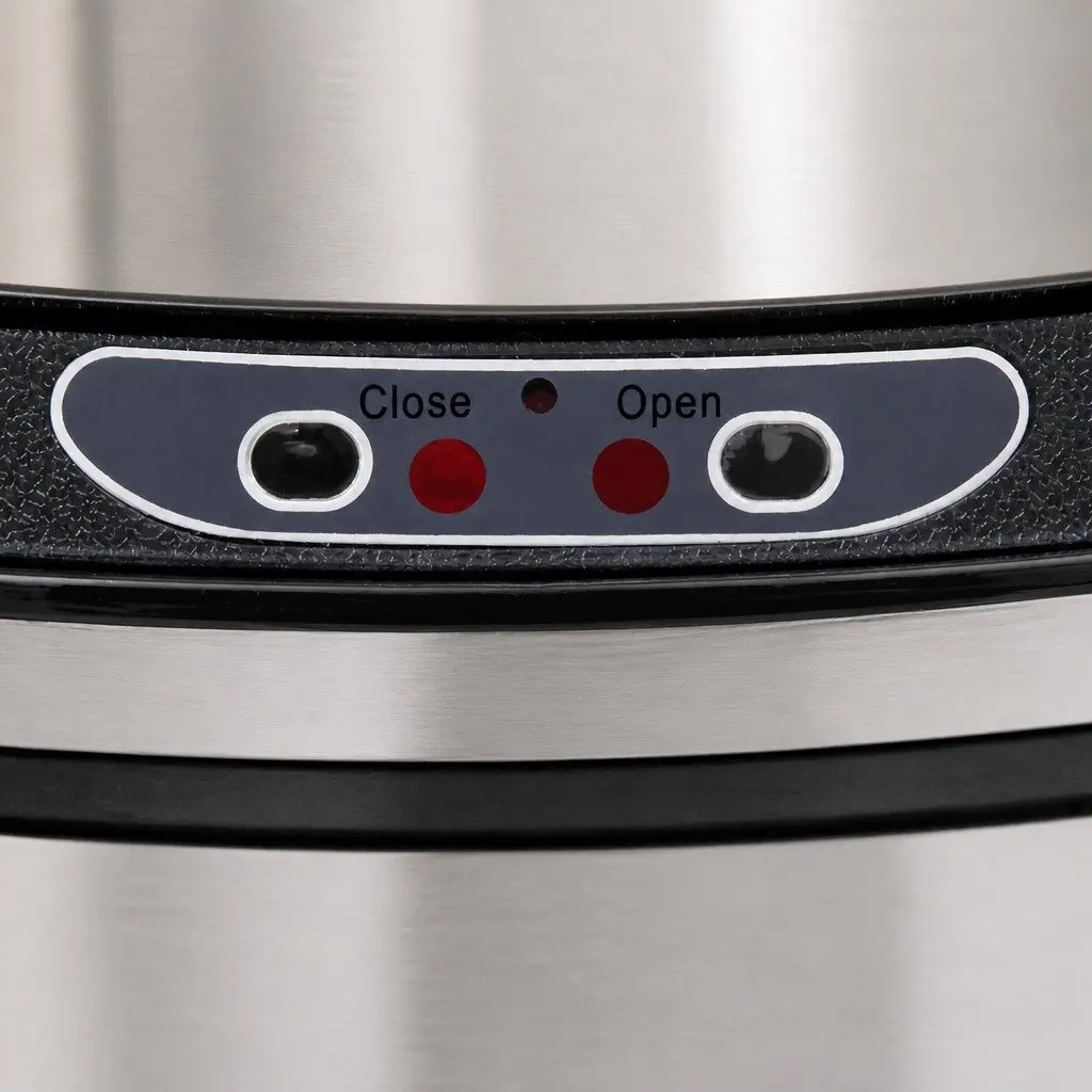 Automatic Motion Sensor Rubbish Bin Hands-Free 68L Silver Trash Can