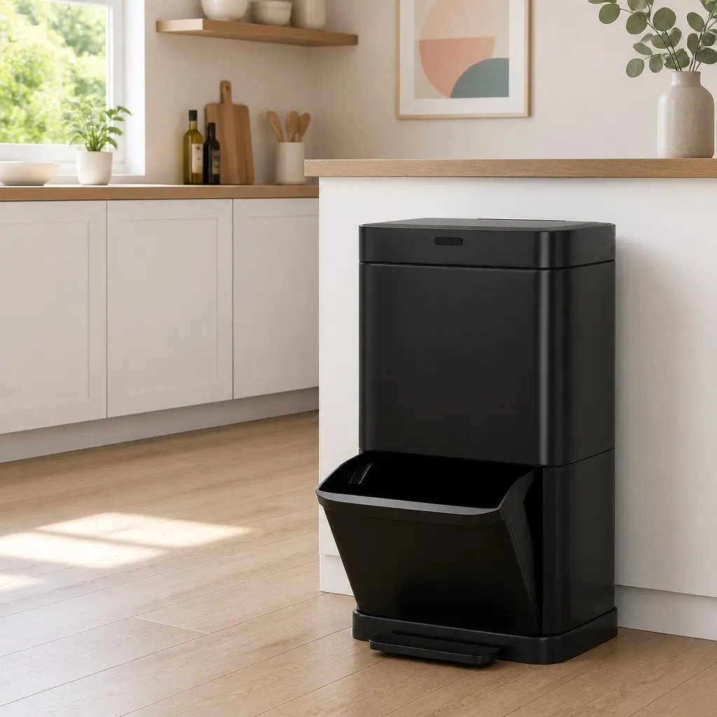 Automatic Motion Sensor Recycling Bin Dual Compartment 70L
