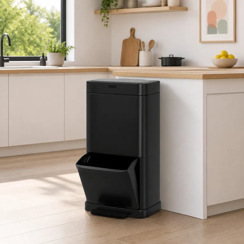 Automatic Motion Sensor Recycling Bin Dual Compartment 70L