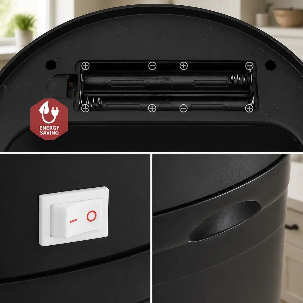 Automatic Trash Can Motion Sensor Hands-free 9L Black