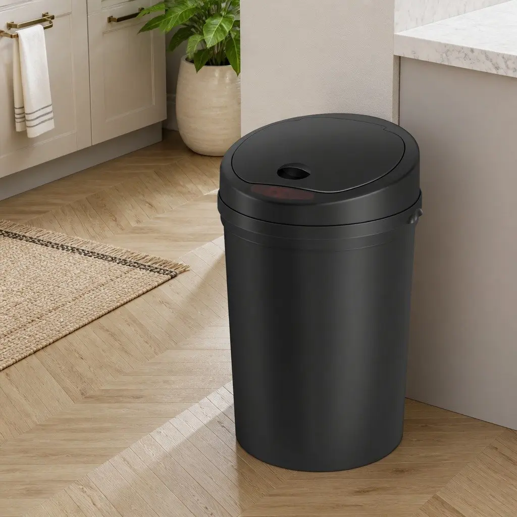 Automatic Trash Can Motion Sensor Hands-free 9L Black