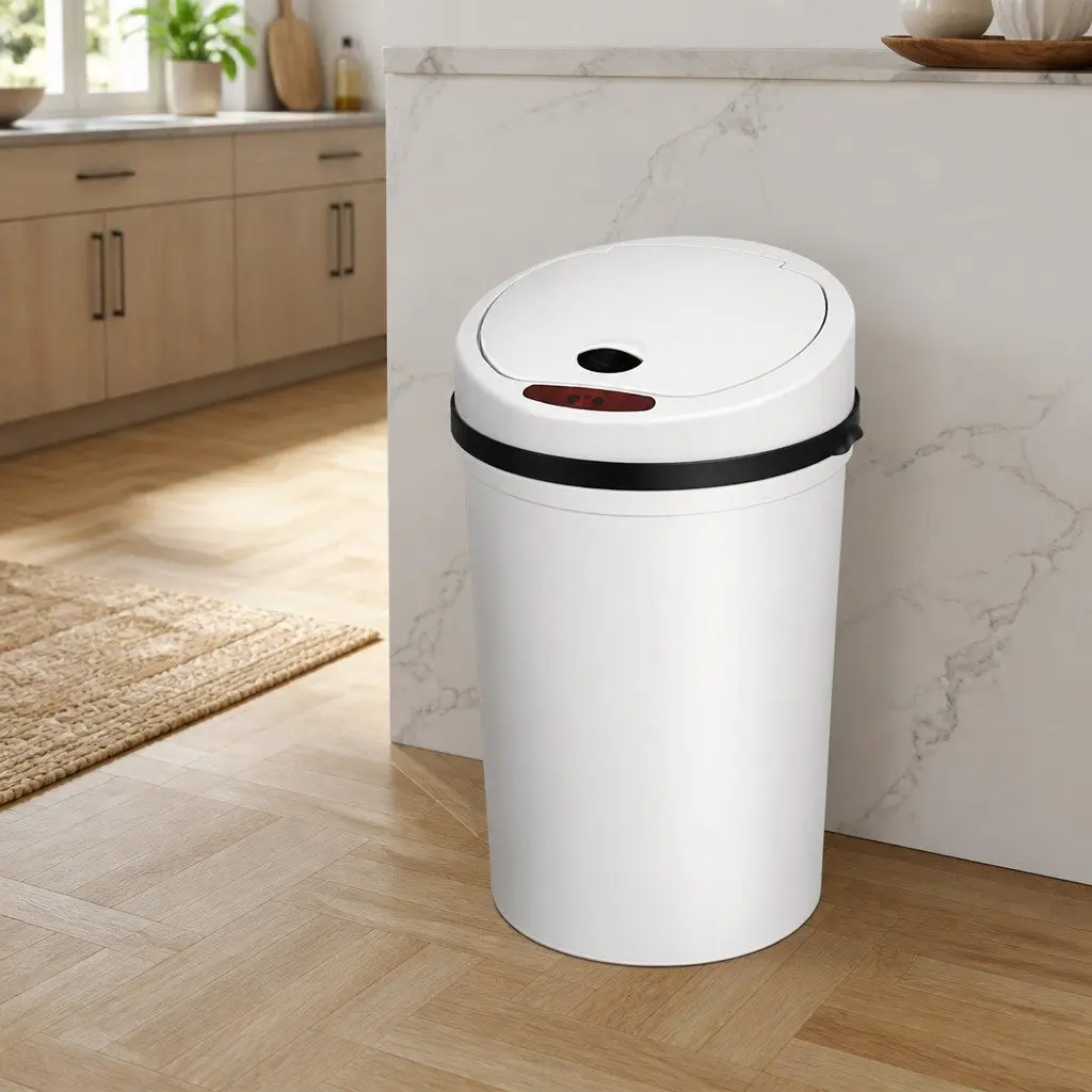 Automatic Trash Can Sensor Bin 9L White Hands Free