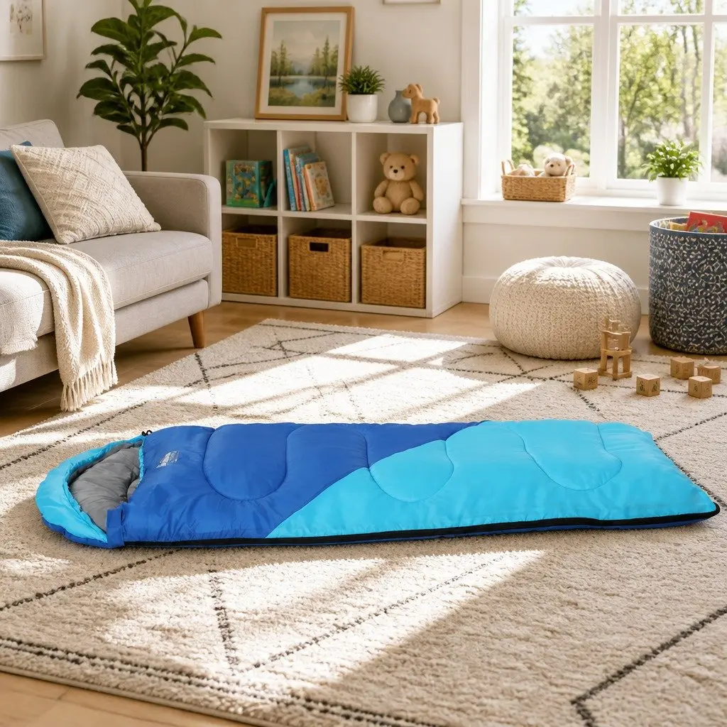 Kids Sleeping Bag Thermal 172cm Lightweight Portable Blue