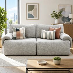 2 Seater Sofa Couch Bed Modular Sectional Living Room Furniture Grey No Assembly
