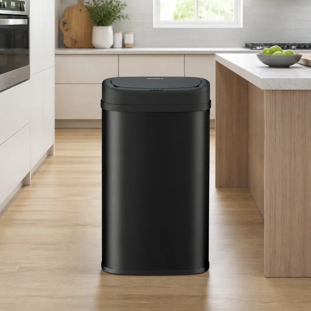 Automatic Bin Motion Sensor Hands-Free 50L Black Kitchen Trash Can