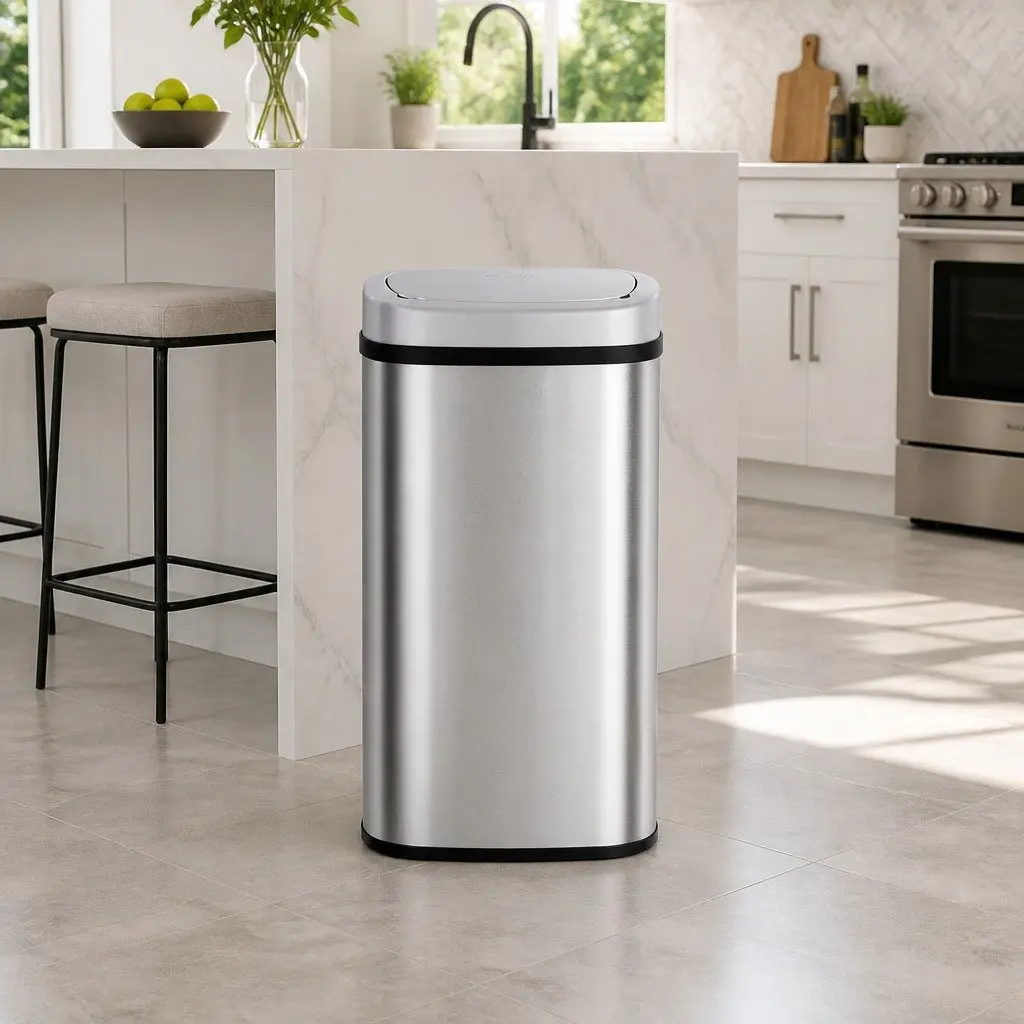 Automatic Rubbish Bin Motion Sensor Hands-Free 60L Silver