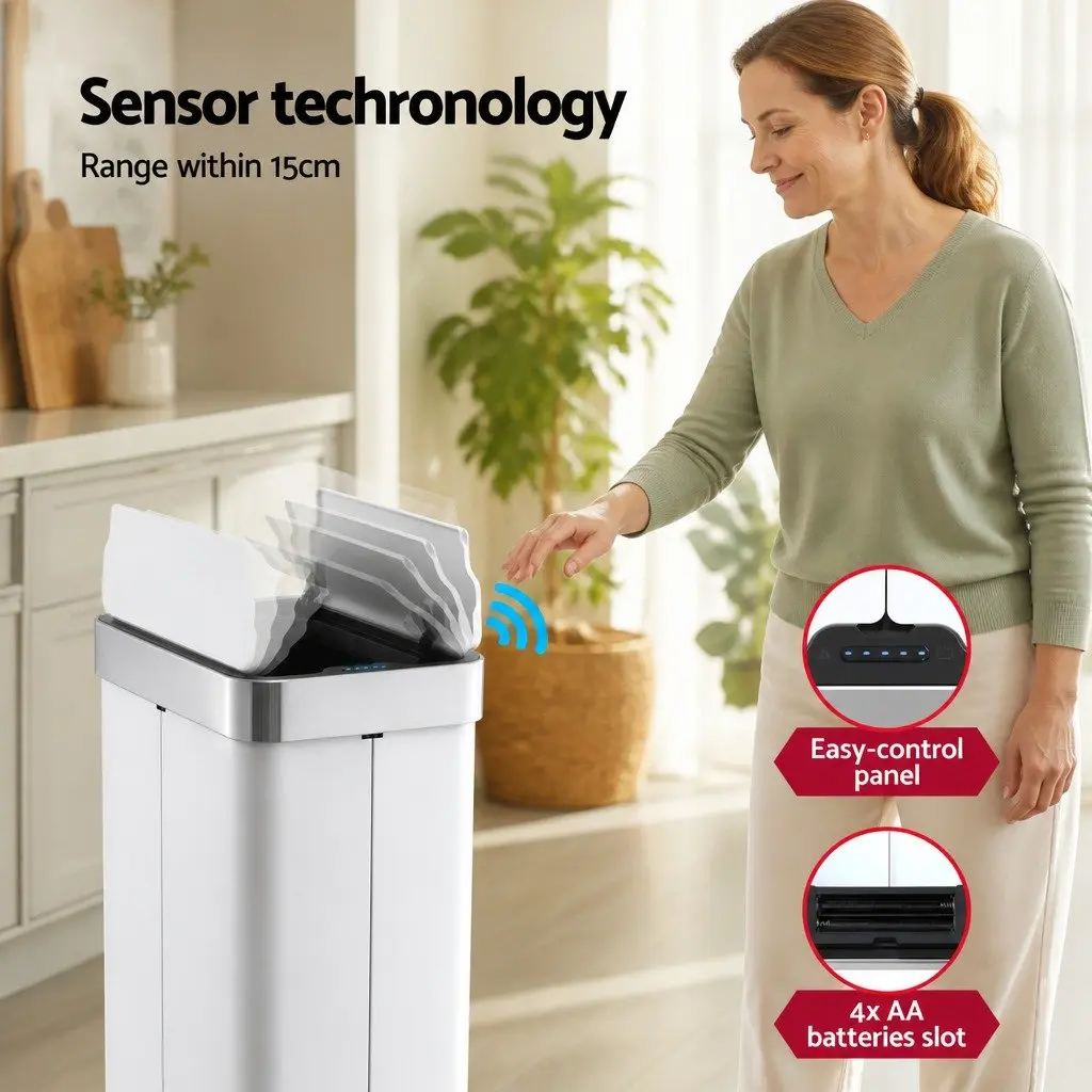 Automatic Sensor Rubbish Bin Hands-Free 70L Touchless Kitchen Waste Can