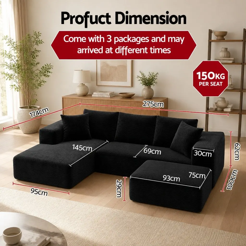 Modular Sofa Bed with Ottoman Sectional Lounge Couch Living Room Furniture