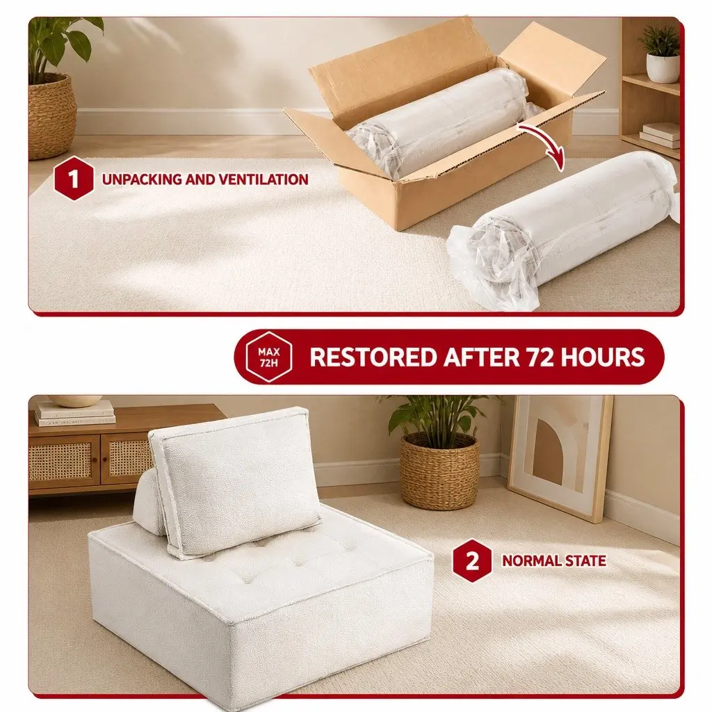 Floor Sofa Lounge Chair Removable Pillow Cushion White 86cm
