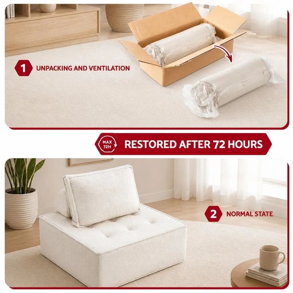 Floor Sofa Lounge Chair 5 Seater White Cushion with Removable Pillow