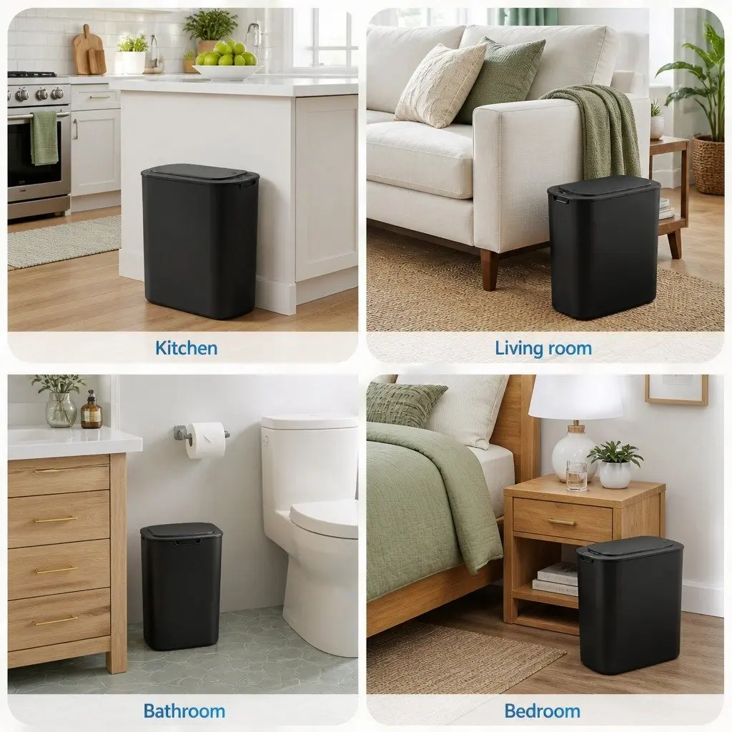 Automatic Motion Sensor Trash Bin Touchless 11L Black