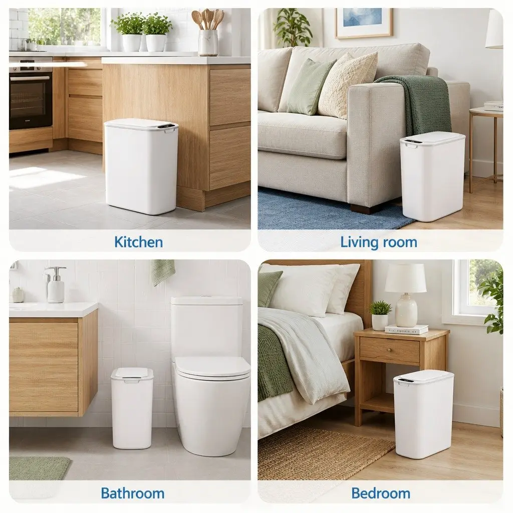 Motion Sensor Trash Bin 11L Touchless Automatic Garbage Can Kitchen Waste Slim