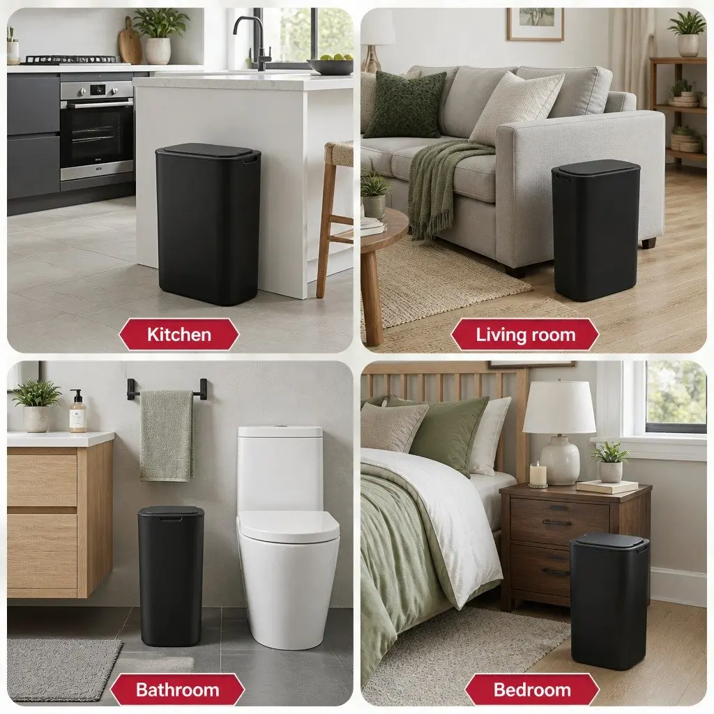 Automatic Motion Sensor Trash Bin Touchless 21L Slim Black