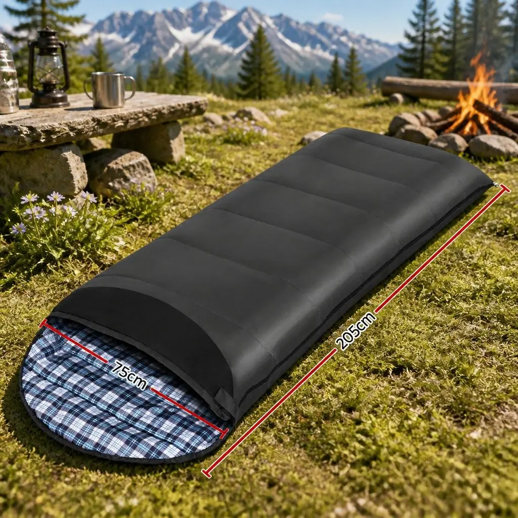 Single Sleeping Bag Thermal 0°C Grey Compact Lightweight Portable
