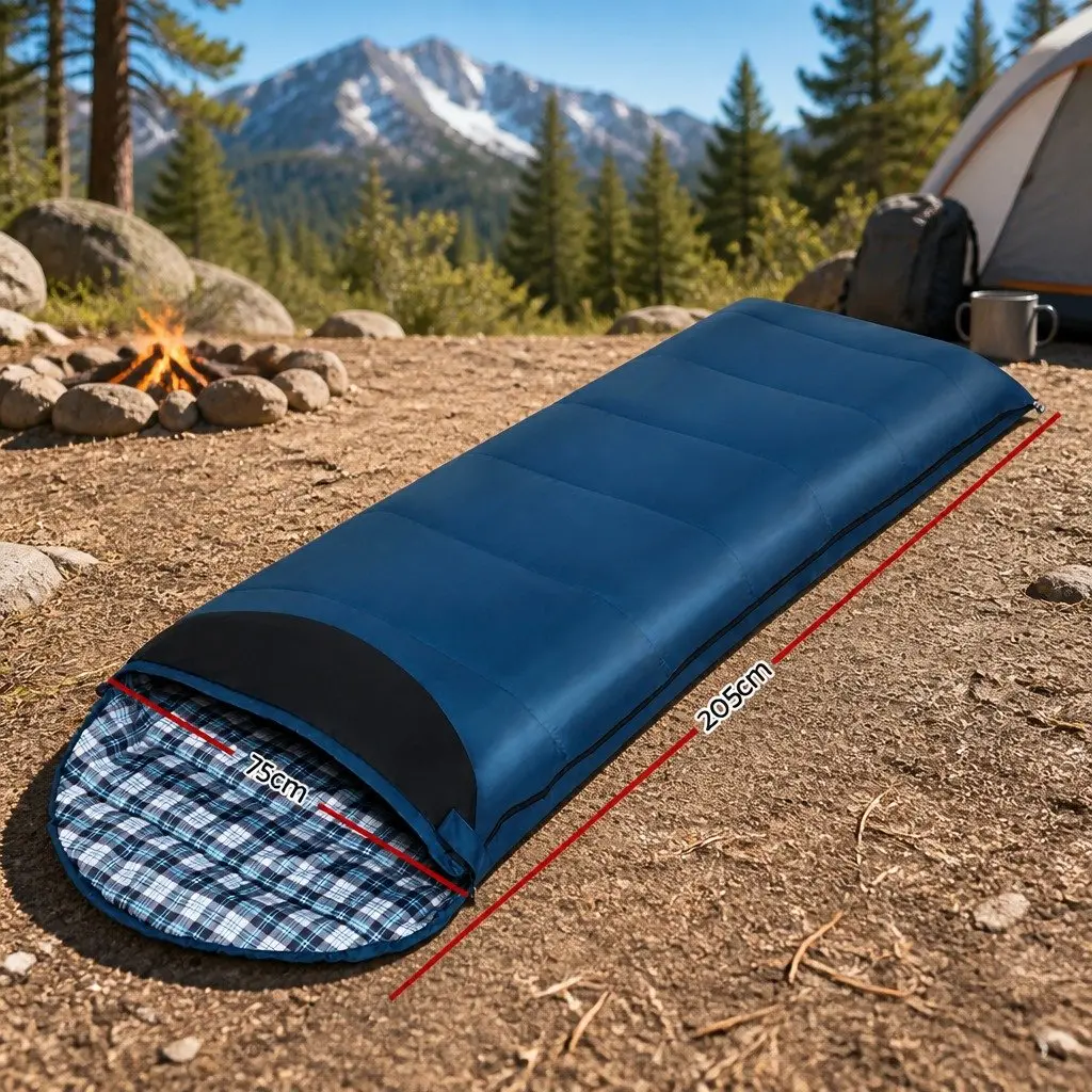 Single Sleeping Bag Waterproof Thermal Lightweight Compact 0°C Adult Navy