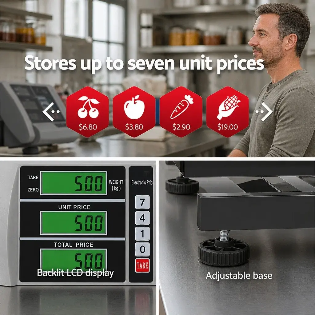 Digital Platform Scale Heavy-duty Stainless Steel 300KG 50x40cm LCD Display