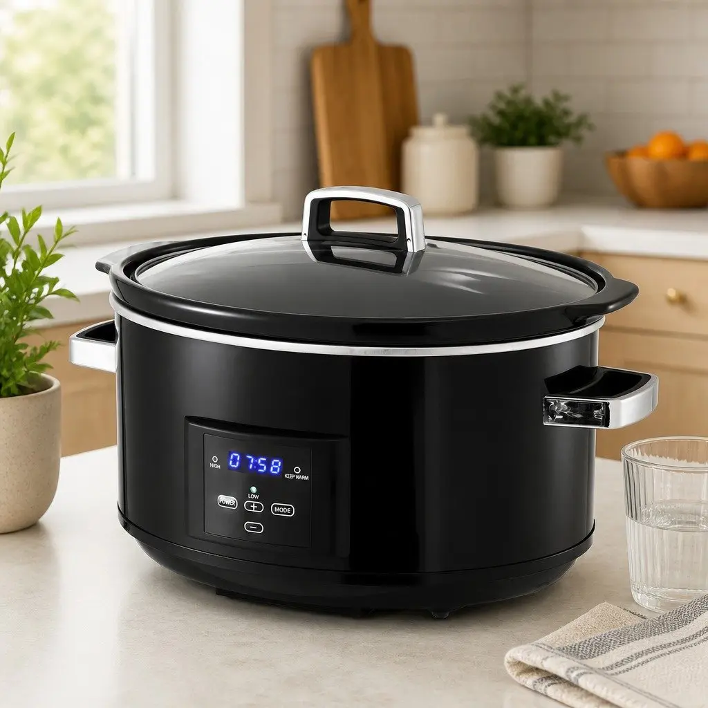 Electric Slow Cooker 8L Digital Programmable with 3 Heat Settings and Keep Warm Function
