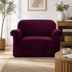 Friendly Ruby Red Velvet Sofa Cover for You