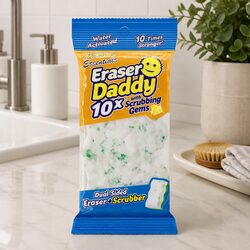 Essentials Eraser Green Dual-Sided Scrubber Cleaning Tool FlexTexture