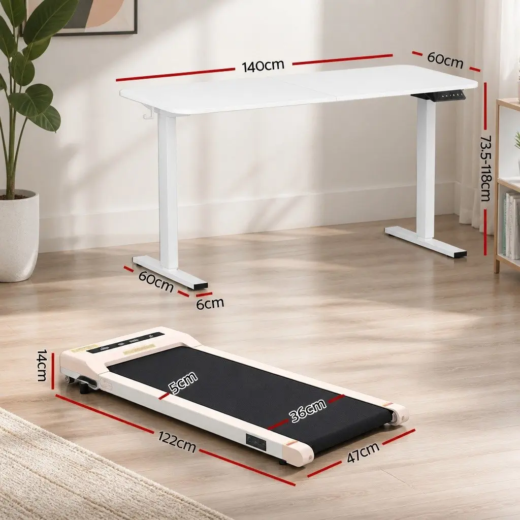 Electric Standing Desk Treadmill Combo Motorised Adjustable Height 140cm