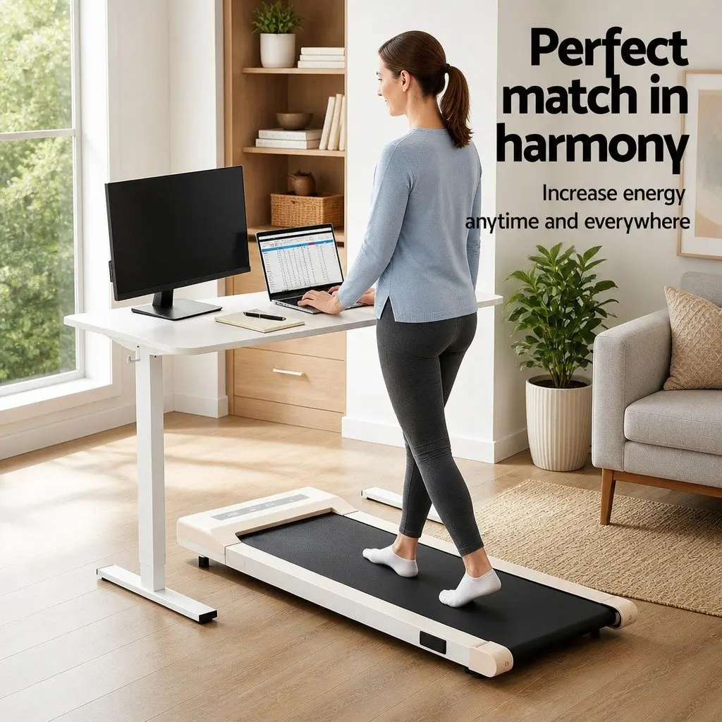 Electric Standing Desk Treadmill Combo Motorised Adjustable Height 140cm