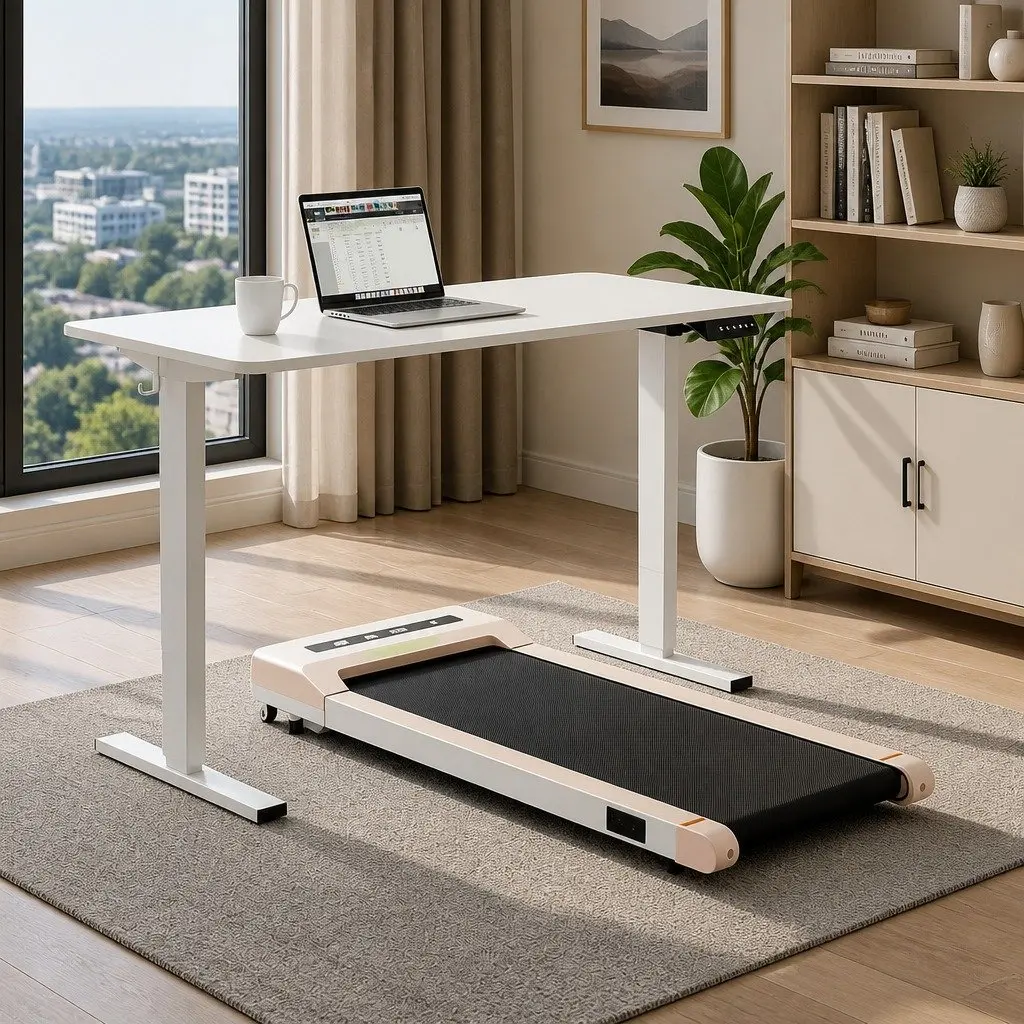 Electric Standing Desk Treadmill Combo Motorised Adjustable Height 140cm