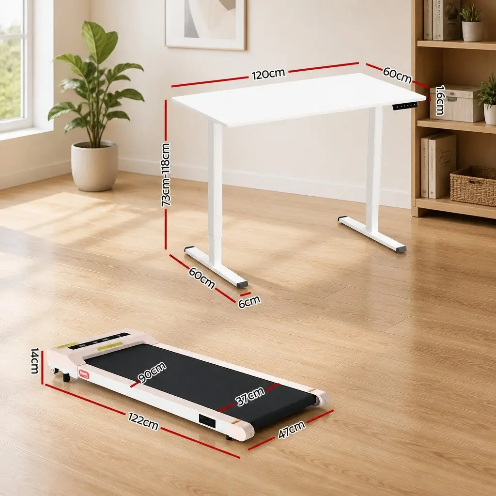Electric Standing Desk with Treadmill Walking Pad Motorised Height 120cm