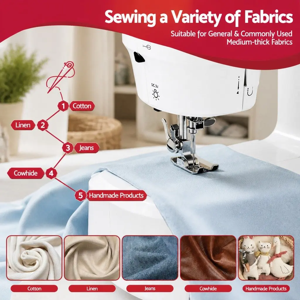 Mini Sewing Machine Portable Compact 39 Stitches Lightweight Home Craft