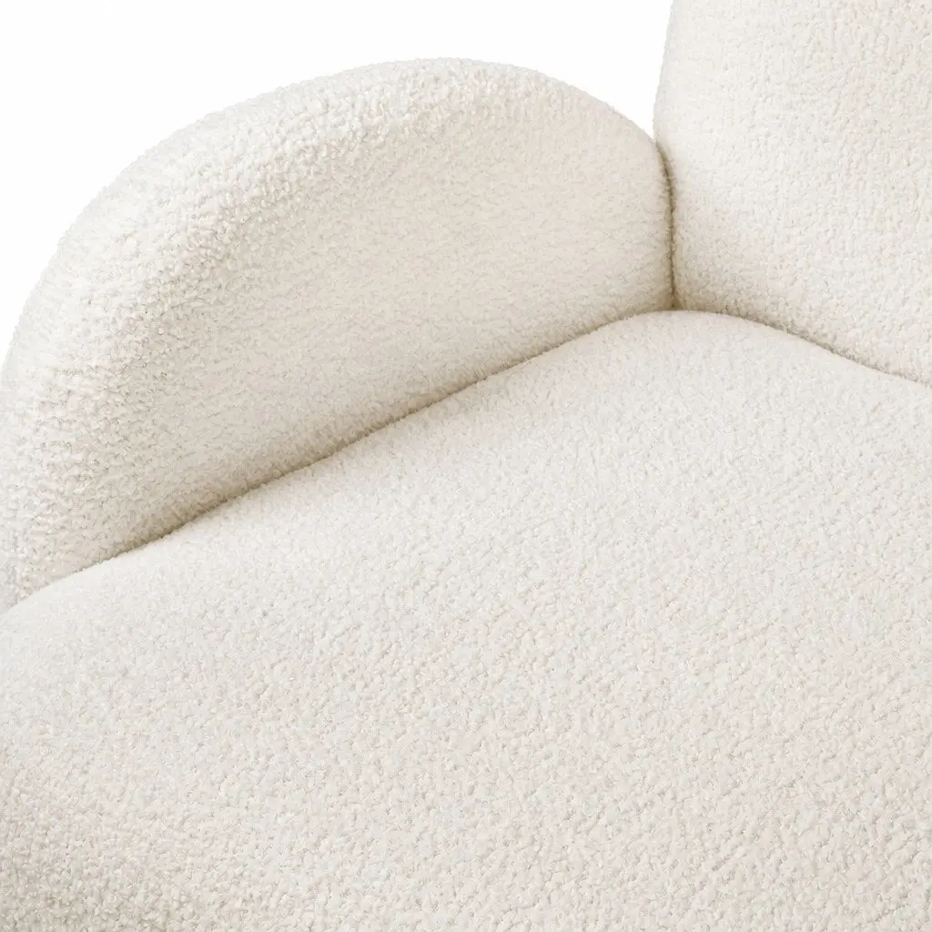 Lounge Couch Sherpa Fleece 3 Seater White Living Room Sofa