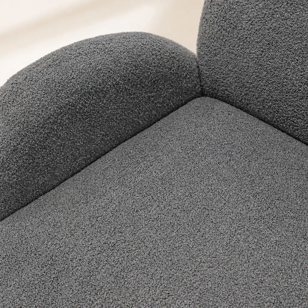 3 Seater Sofa Sherpa Fleece Modern Living Room Furniture Grey