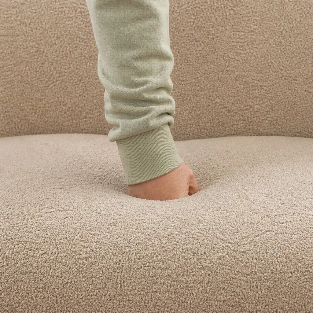 3 Seater Sofa Sherpa Fleece Modern Living Room Furniture Grey