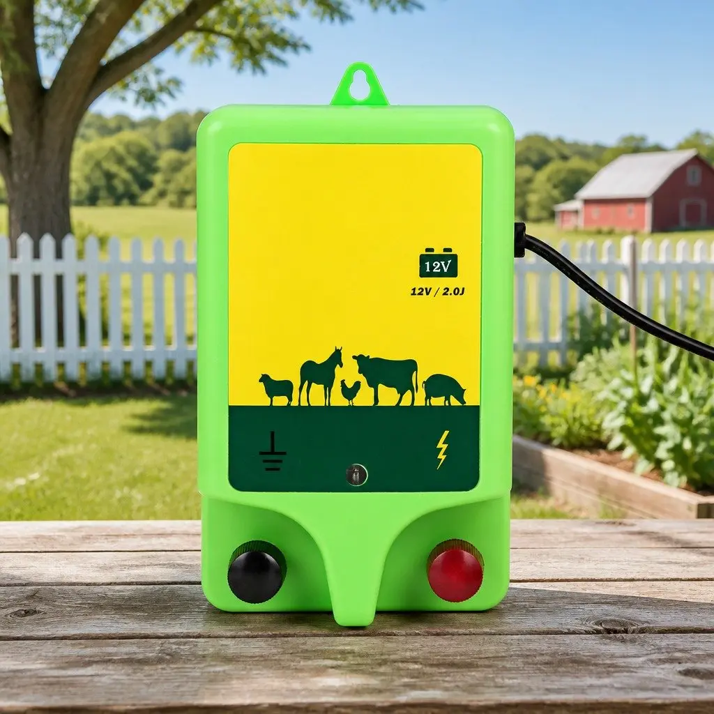 Electric Fence Energiser Battery Powered 18km Coverage 12V