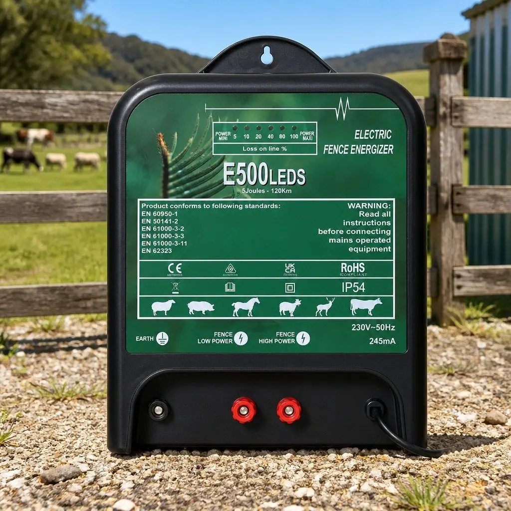 Electric Fence Energiser Mains Powered 5 Joule 120km Coverage IP54 Rated