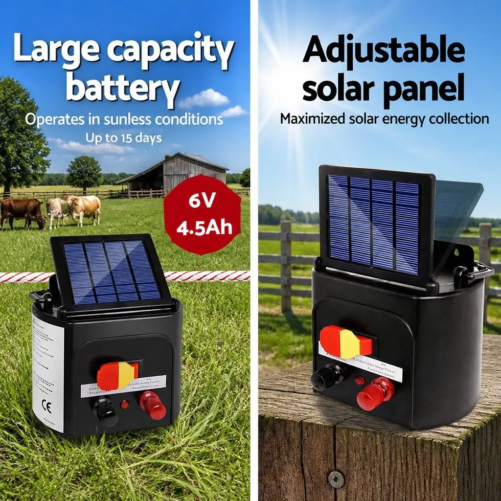 Solar Electric Fence Energiser Compact 3km with Polywire