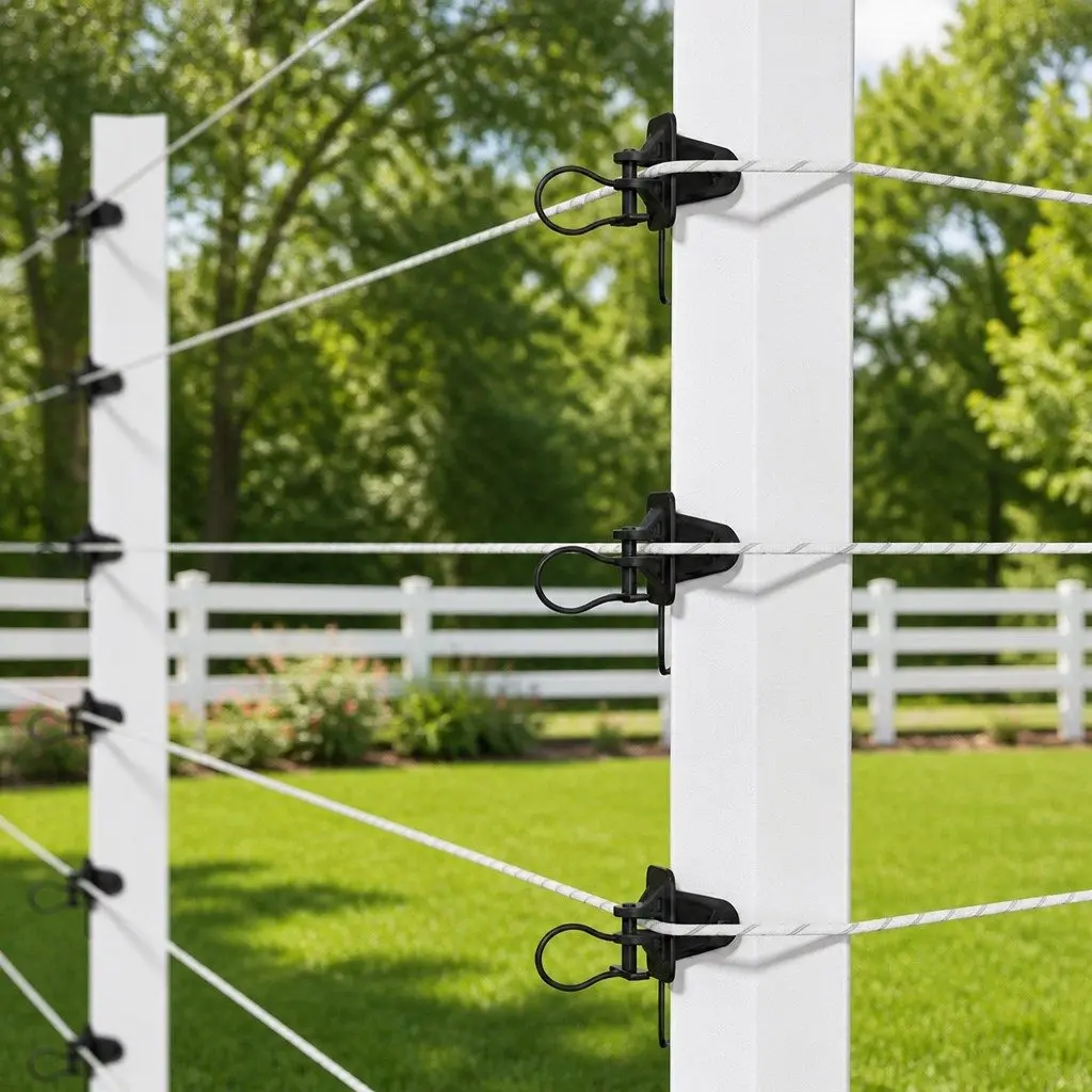 Electric Fence Insulators Pinlock Black 6.5mm for Y Post Metal Post