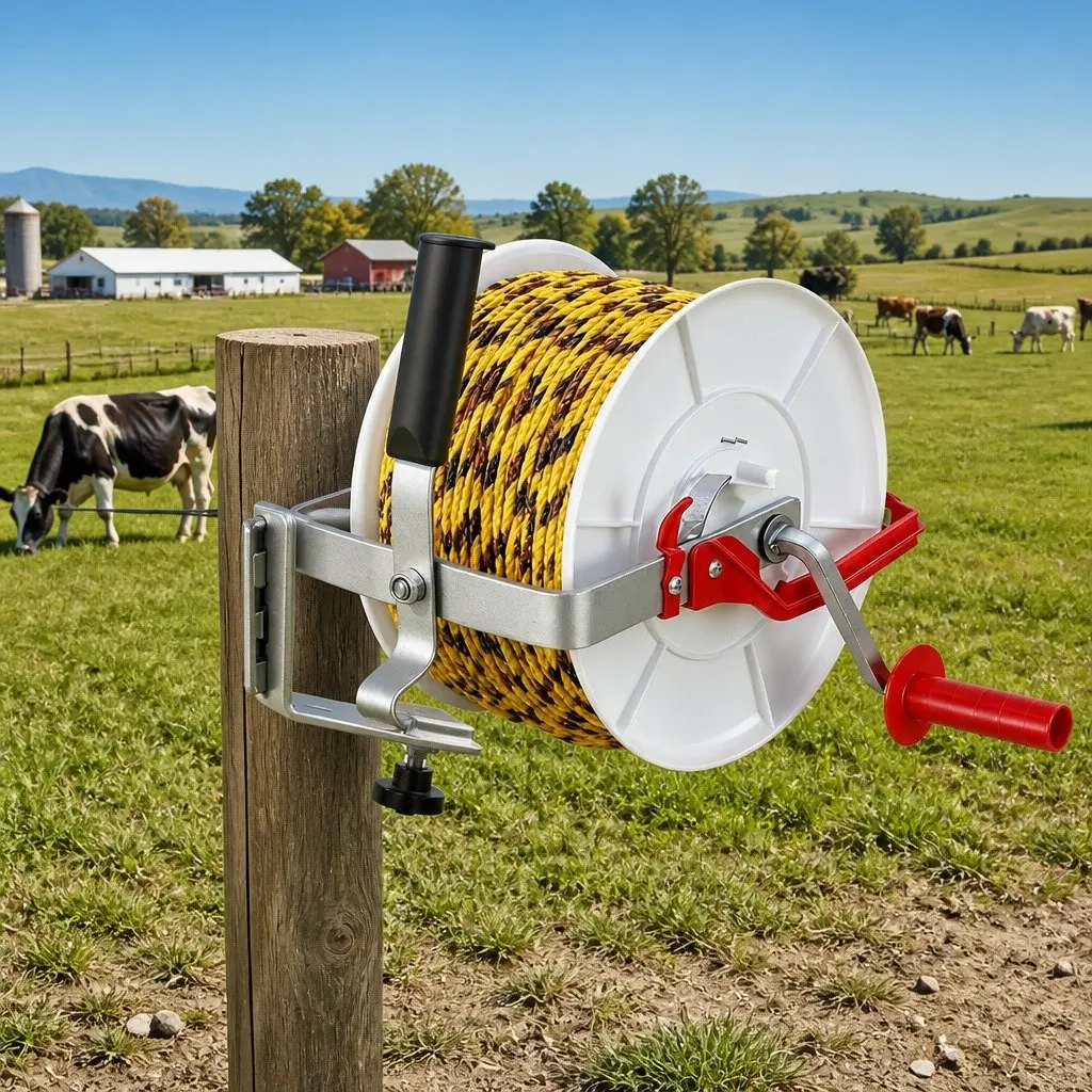 Electric Fence Reel Geared Portable 280mm White