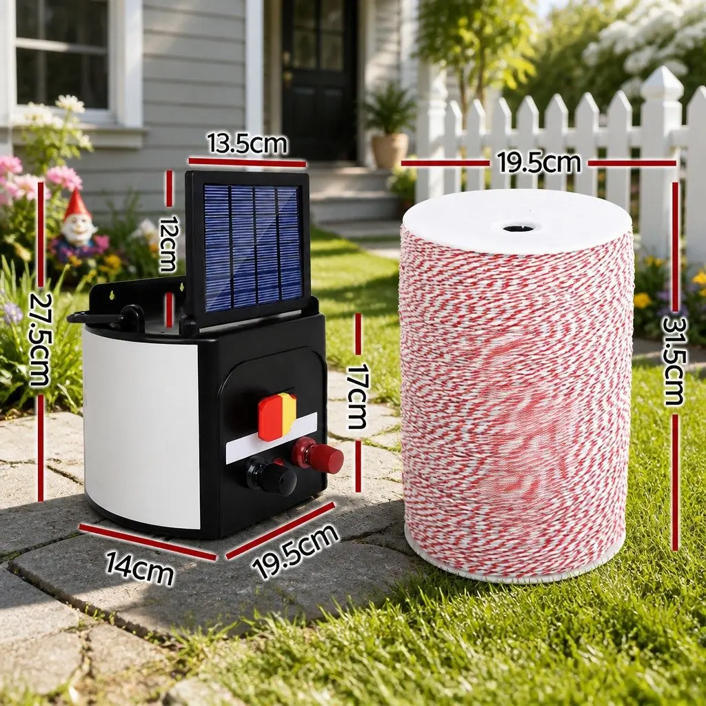 Solar Electric Fence Energiser 3KM Compact Lightweight Waterproof System