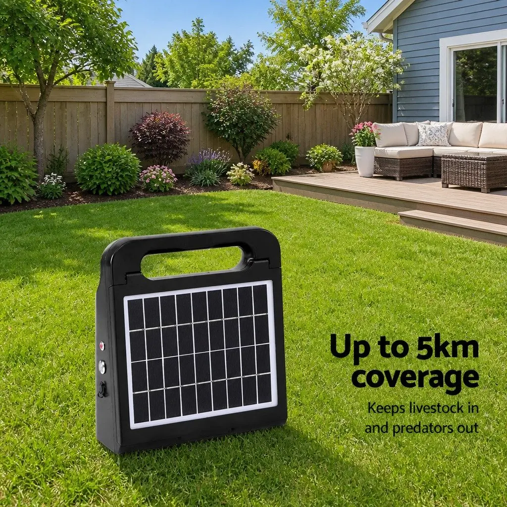 Solar Electric Fence Energiser Water-Resistant 5km