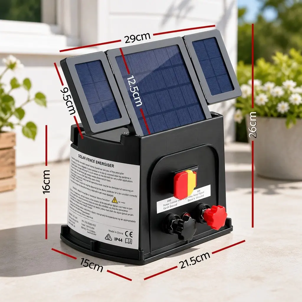 5km Solar Electric Fence Energiser 0.15J PET Panel Livestock Protection System