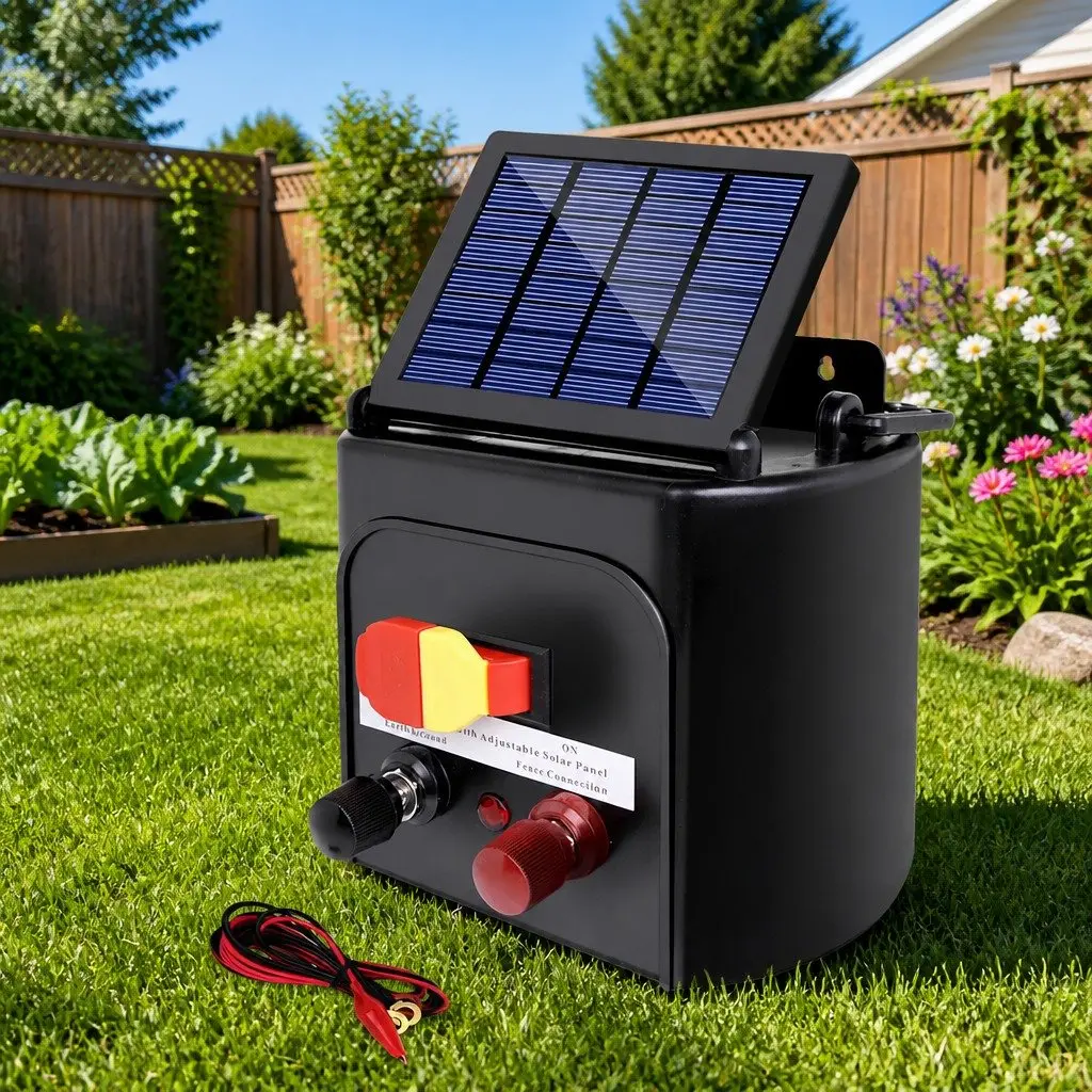 Solar Electric Fence Energiser Waterproof 5km Charger for Livestock Farm Fencing