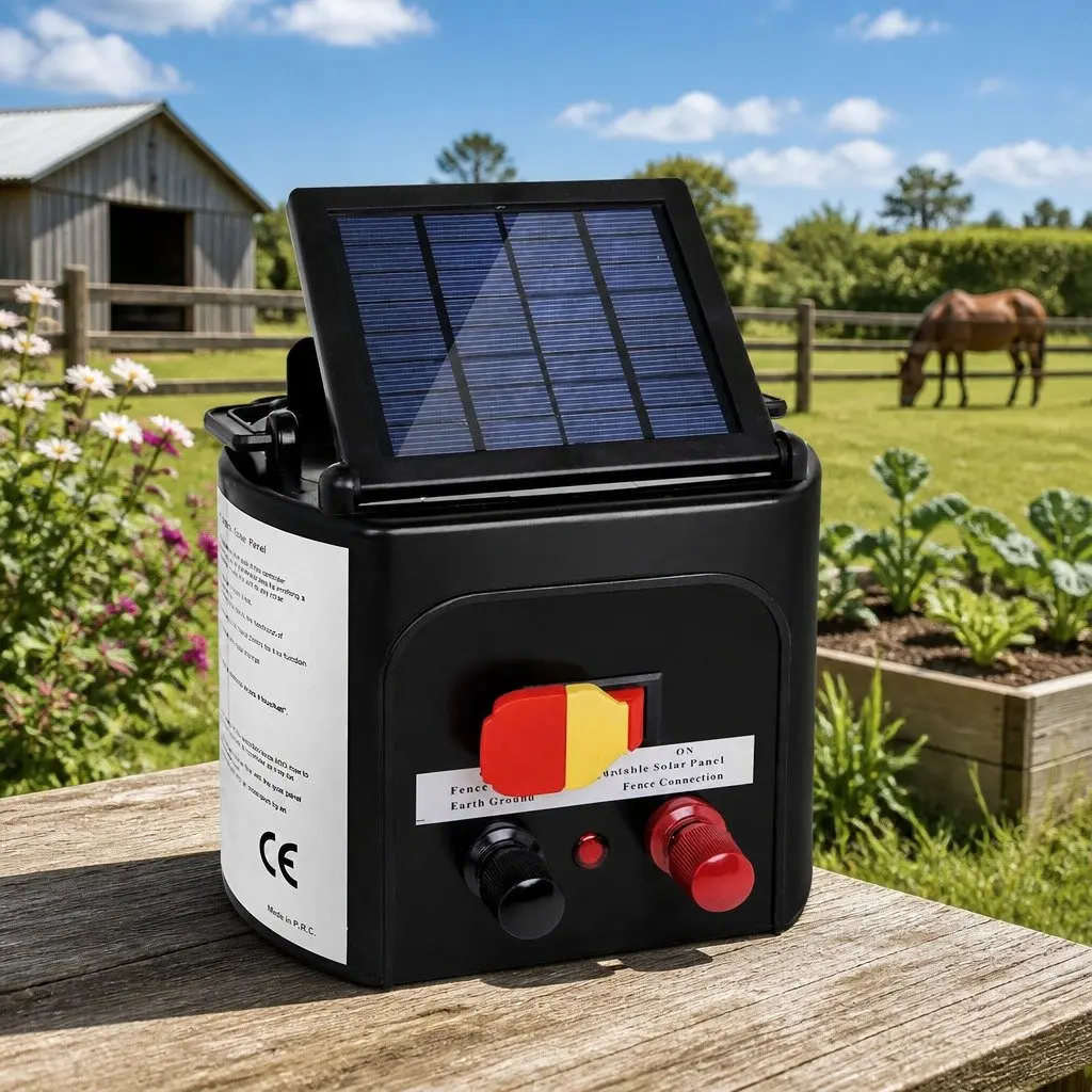 Solar Electric Fence Energiser Waterproof 5km Charger for Livestock Farm Fencing